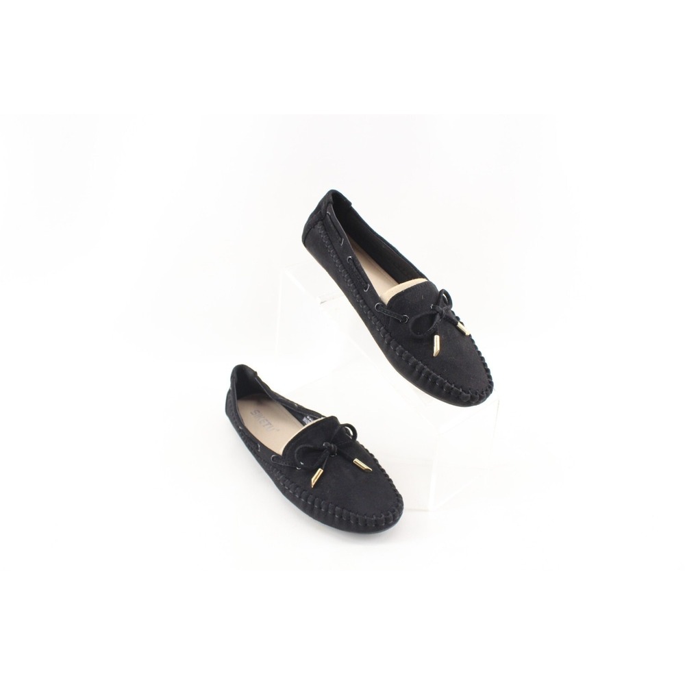 SIKETU Black Leather Moccasin Slip on Loafers‎ Women's  Size 37 EU 6.5 US
